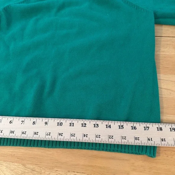 Chaps Womens Green Mock Neck Button Detail Sweater XL 100% Cotton - Picture 7 of 8